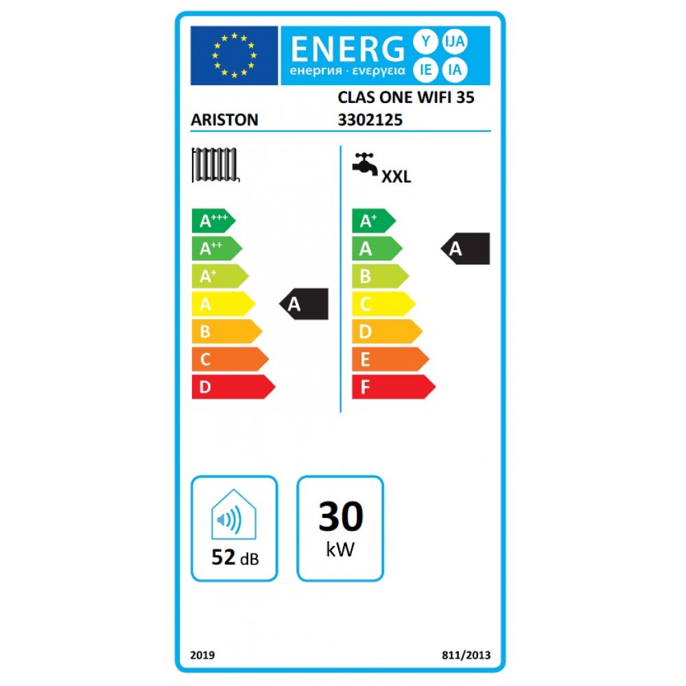 Επίτοιχος Λέβητας Φυσικού Αερίου Ariston Clas One WIFI 35, RESP-3302125