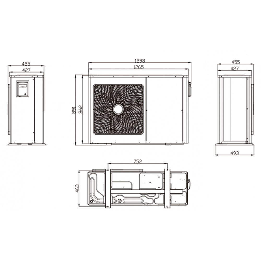 Μονοφασική αντλία θερμότητας Bramus BR32P1V12SC 12kW Monobloc, υψηλής απόδοσης με τεχνολογία DC Inverter και οικολογικό ψυκτικό R32.