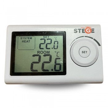 Stege SG100 Ψηφιακός Θερμοστάτης Χώρου με Ροδέλα & Φωτιζόμενη Οθόνη