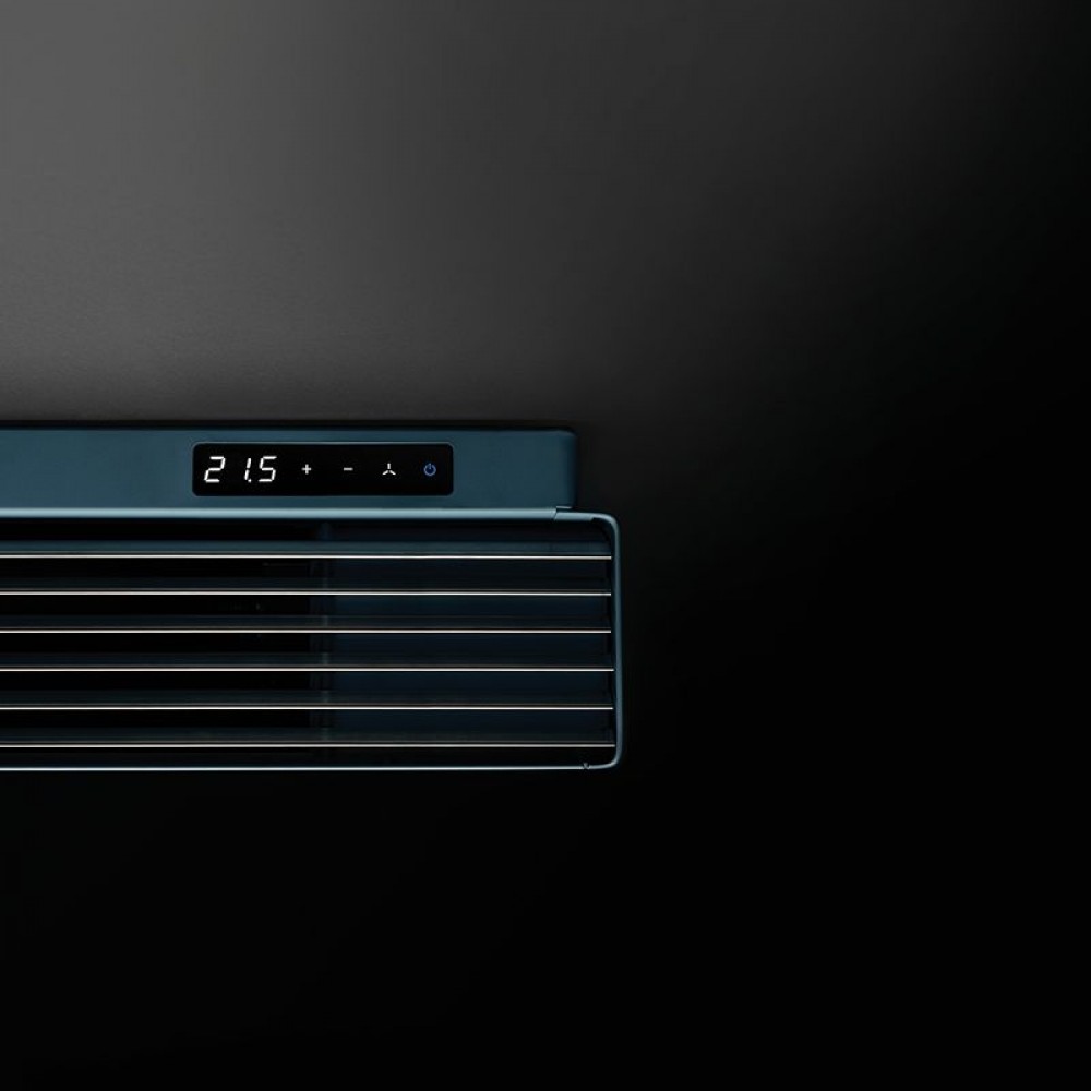 Λεπτό Fan Coil δαπέδου Ventilclima ROMEO Mod. 1, πάχους 127mm σε λευκό χρώμα.