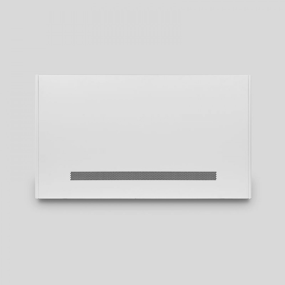 Λεπτό Fan Coil δαπέδου Ventilclima ROMEO Mod. 1, πάχους 127mm σε λευκό χρώμα.