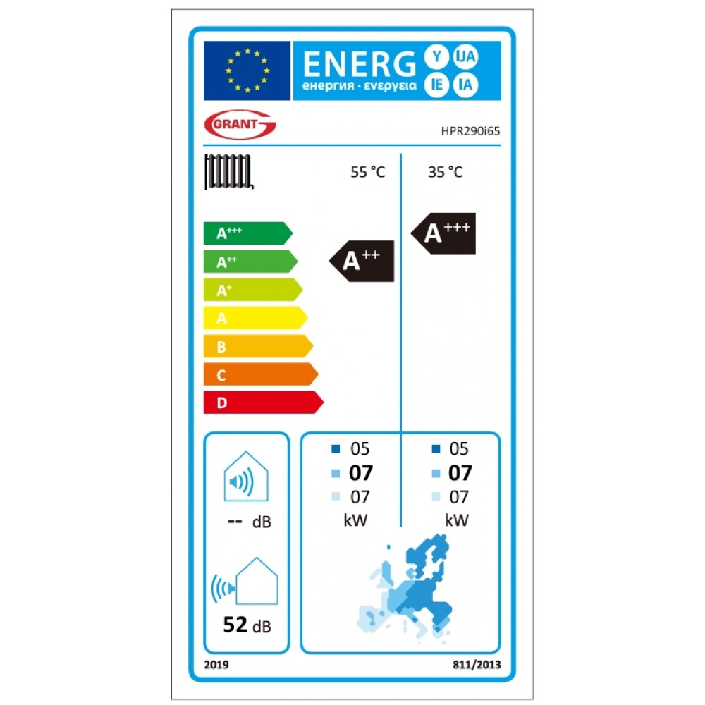 Μονοφασική αντλία θερμότητας Grant Aerona 290 7.6kW Monobloc με τεχνολογία Inverter και φιλικό προς το περιβάλλον ψυκτικό υγρό R290.